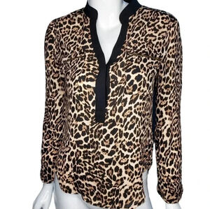 MNK Womens Leopord Print Blouse 100% Polyester Small